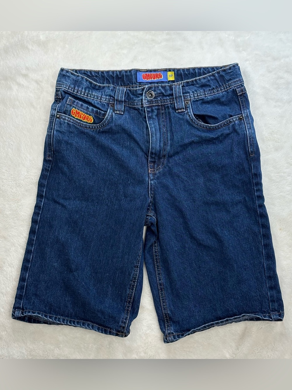 Empyre Loose Fit Dark Denim Skate Jorts Shorts Size 27 Baggy Y2K